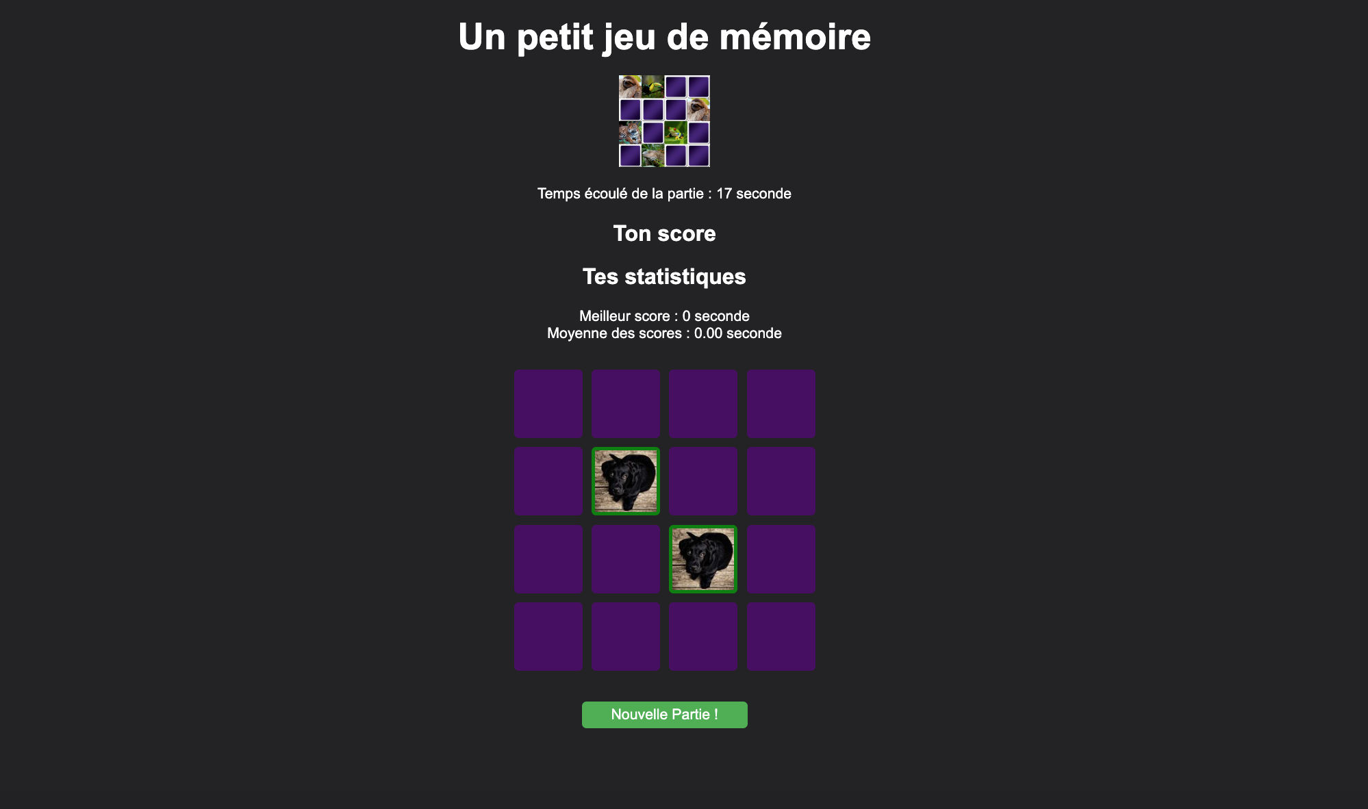 Jeu en cours